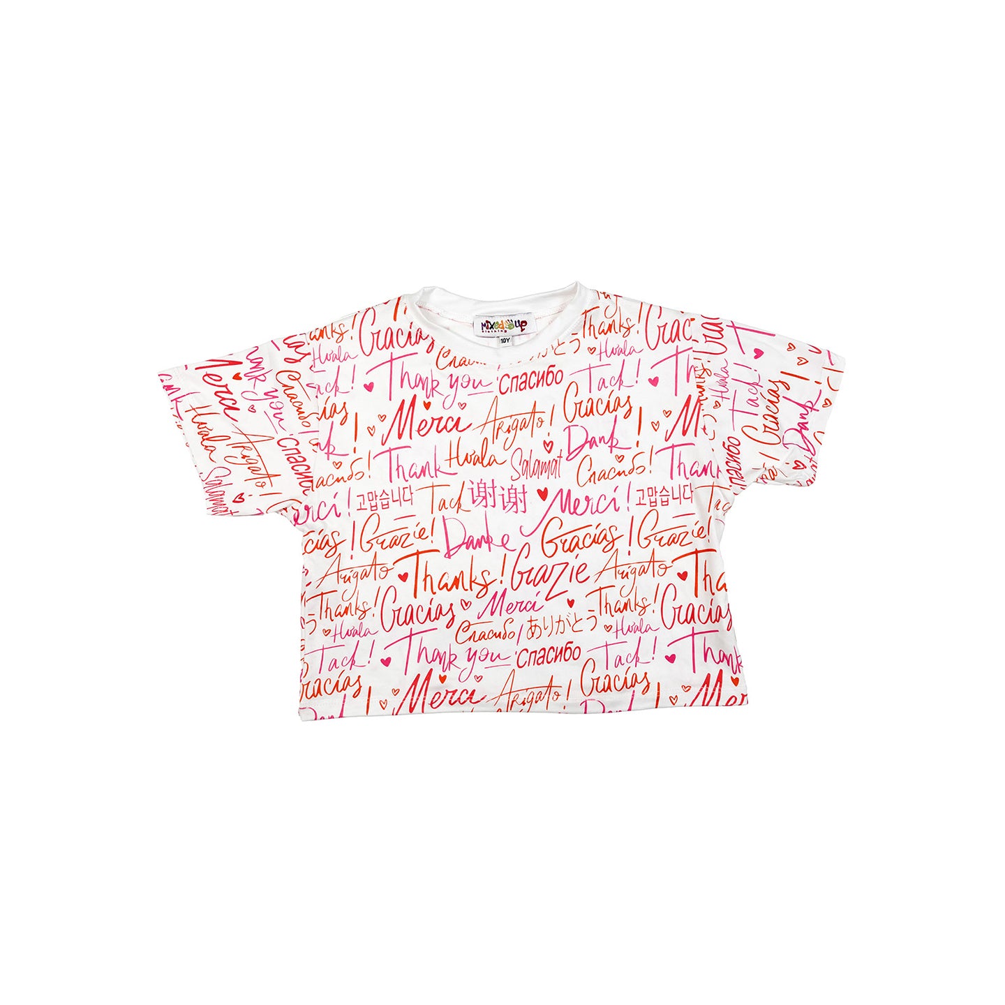 Girls Thank You Cropped T-Shirt | Multicultural Kids Clothing