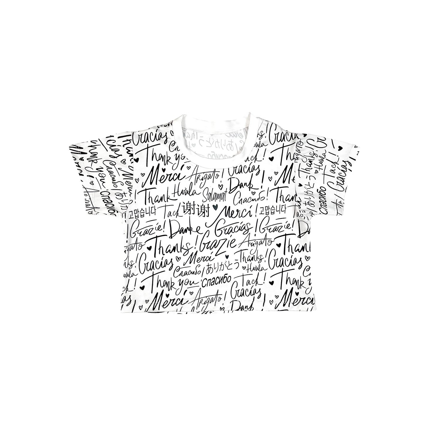 Girls Thank You Cropped T-Shirt | Multicultural Kids Clothing