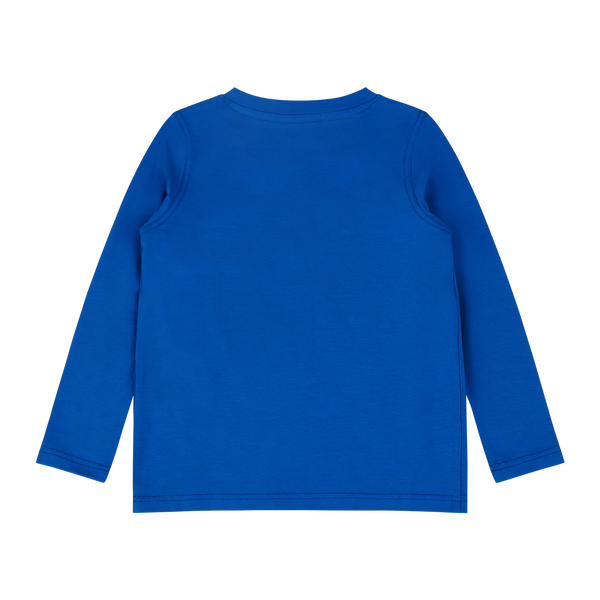 Boys Pocket Long-Sleeve Henley Shirt - Blue