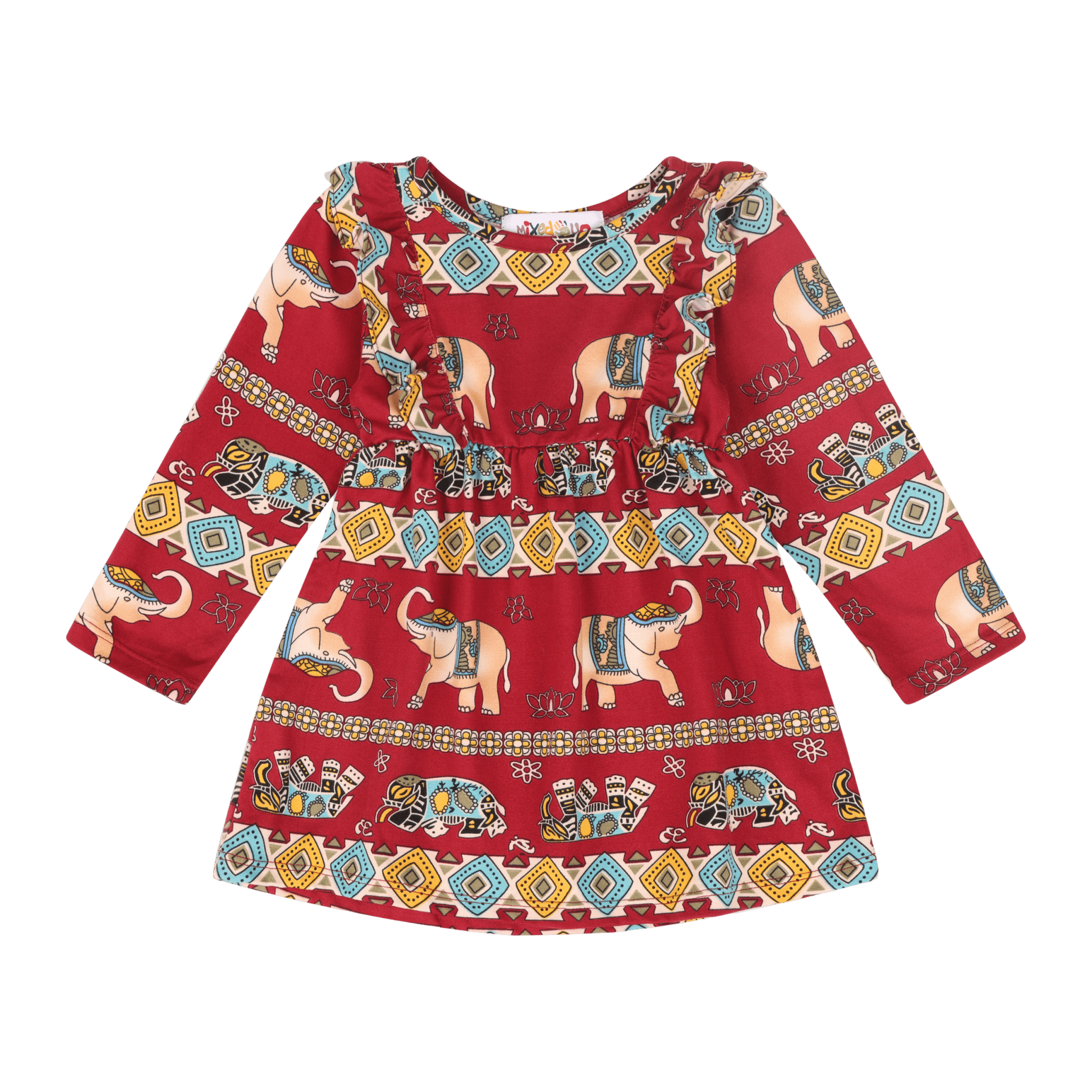 Baby Girls Volant Ruffle Print Dress | Multicultural Kids Clothing - Mixed Up Clothing