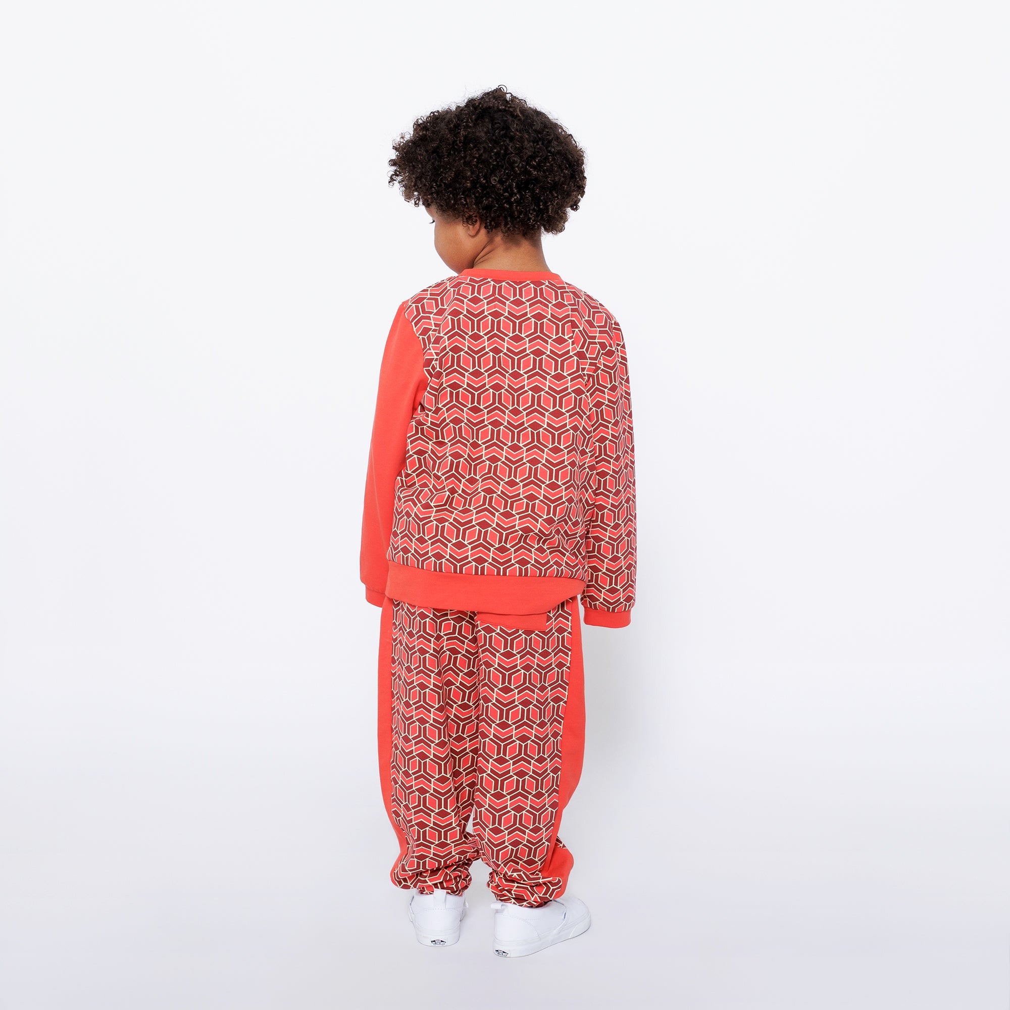 Boys Crewneck Sweatshirt and Jogger Pants Set - Red Multicolor | Multicultural Kids Clothing - Mixed Up Clothing
