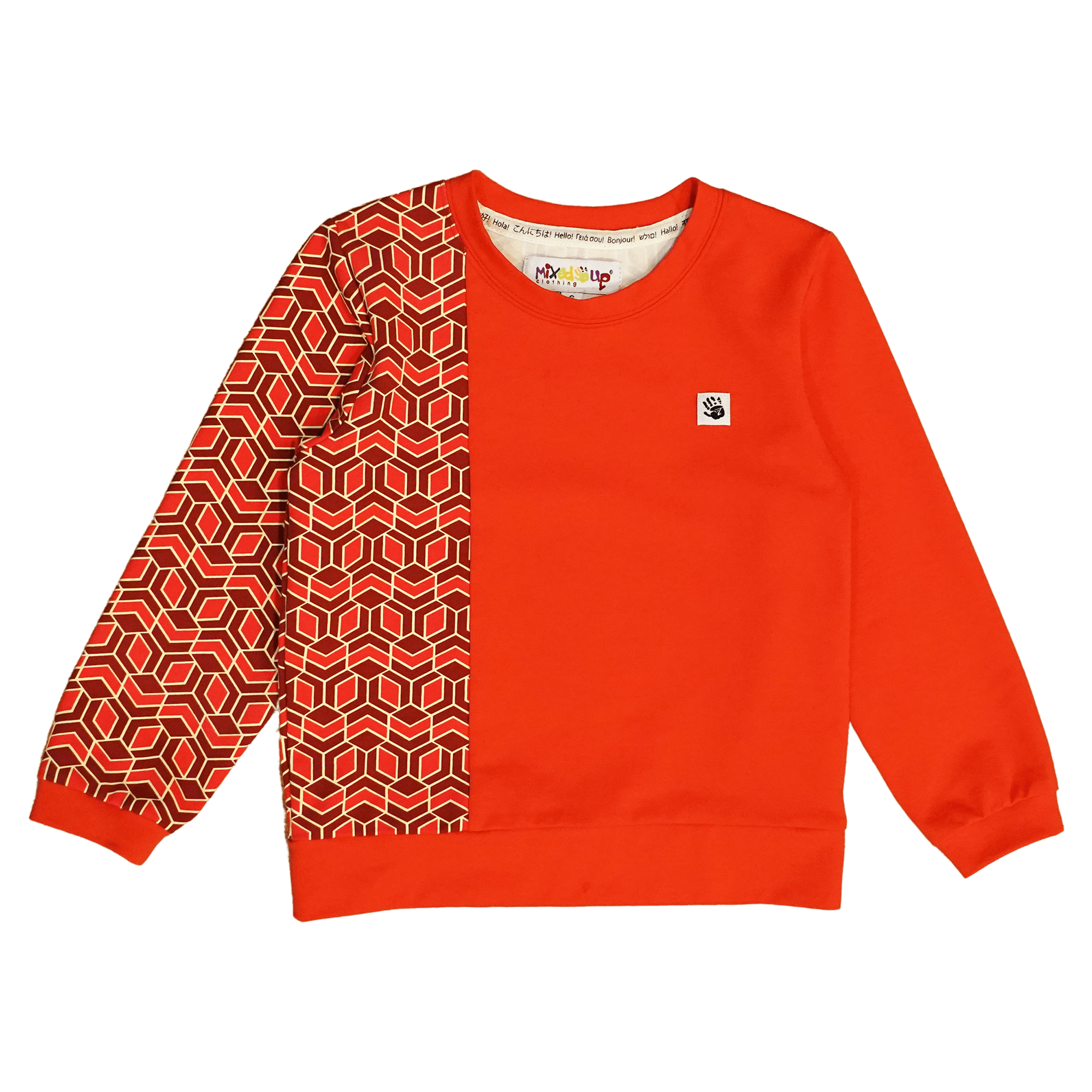 Boys Crewneck Sweatshirt and Jogger Pants Set - Red Multicolor | Multicultural Kids Clothing - Mixed Up Clothing