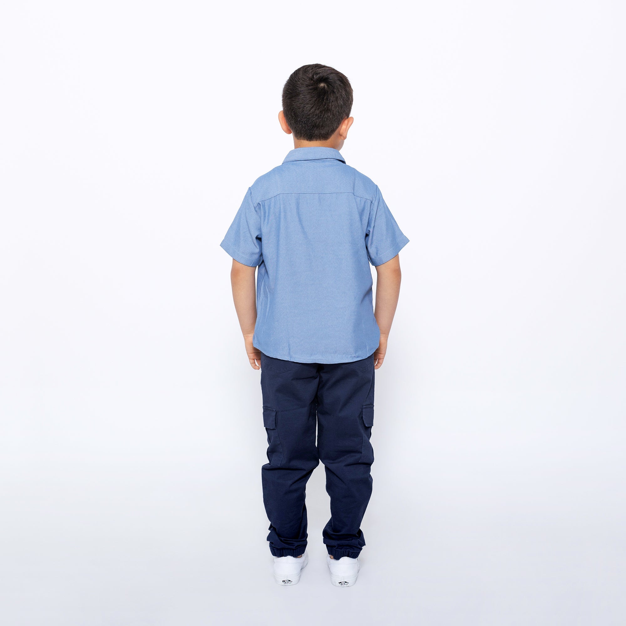 Boys Relaxed Fit Drawstring Cargo Jogger Pants - Blue | Multicultural Kids Clothing - Mixed Up Clothing