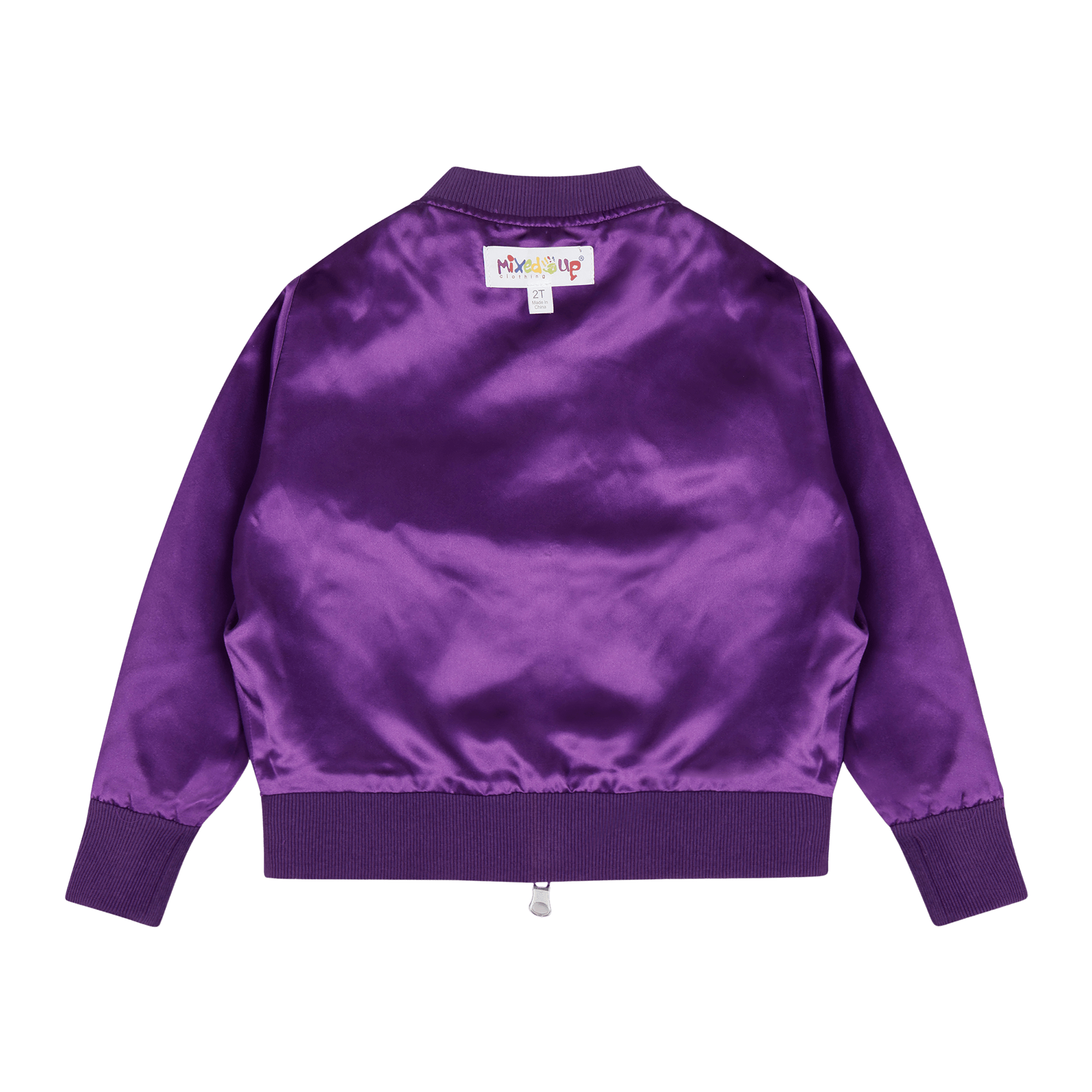 Girls Reversible Zip up Lightweight Bomber Jacket - Purple Multicolor Stripe | Multicultural Kids Clothing - Mixed Up Clothing