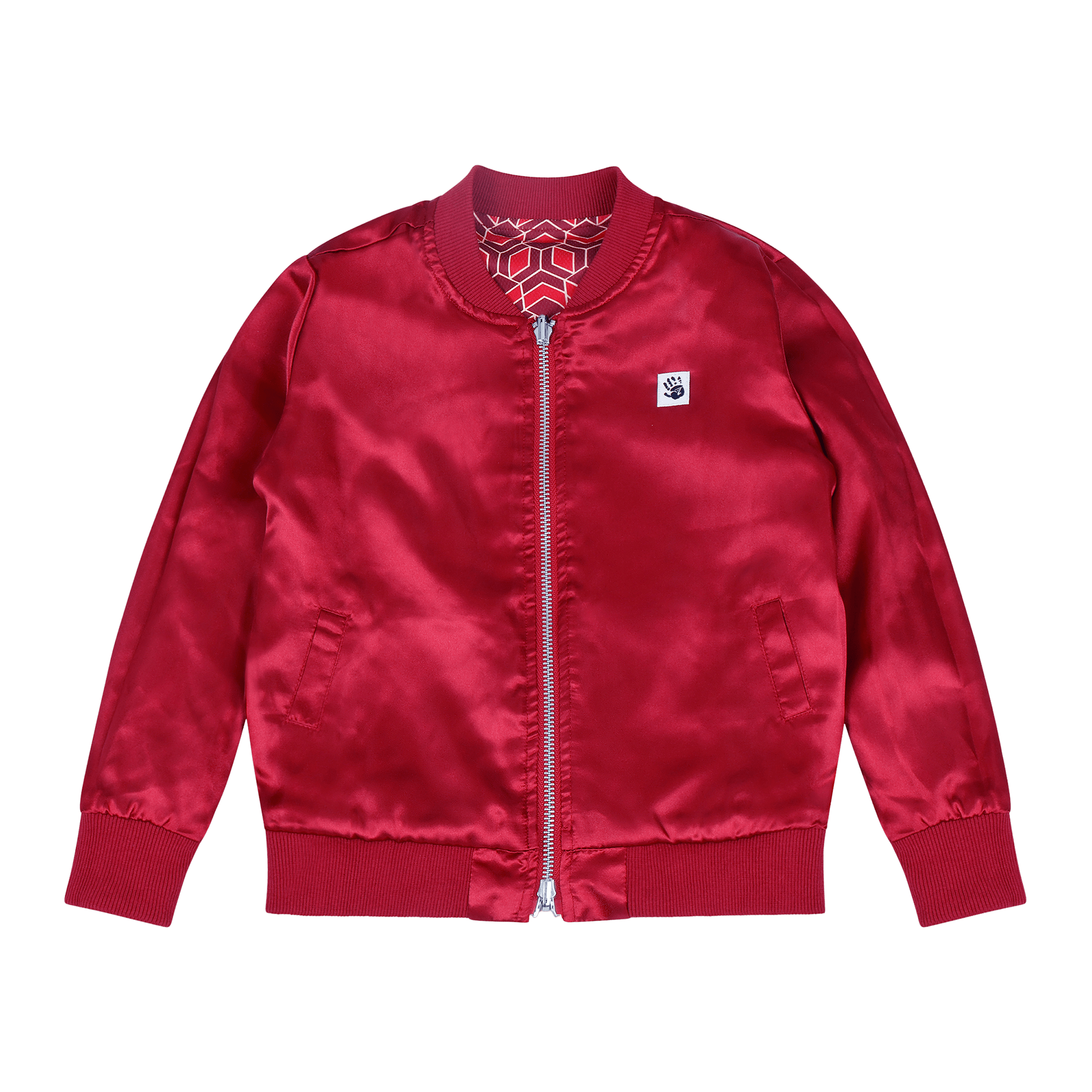 Girls Reversible Zip up Lightweight Bomber Jacket - Red Multicolor | Multicultural Kids Clothing - Mixed Up Clothing