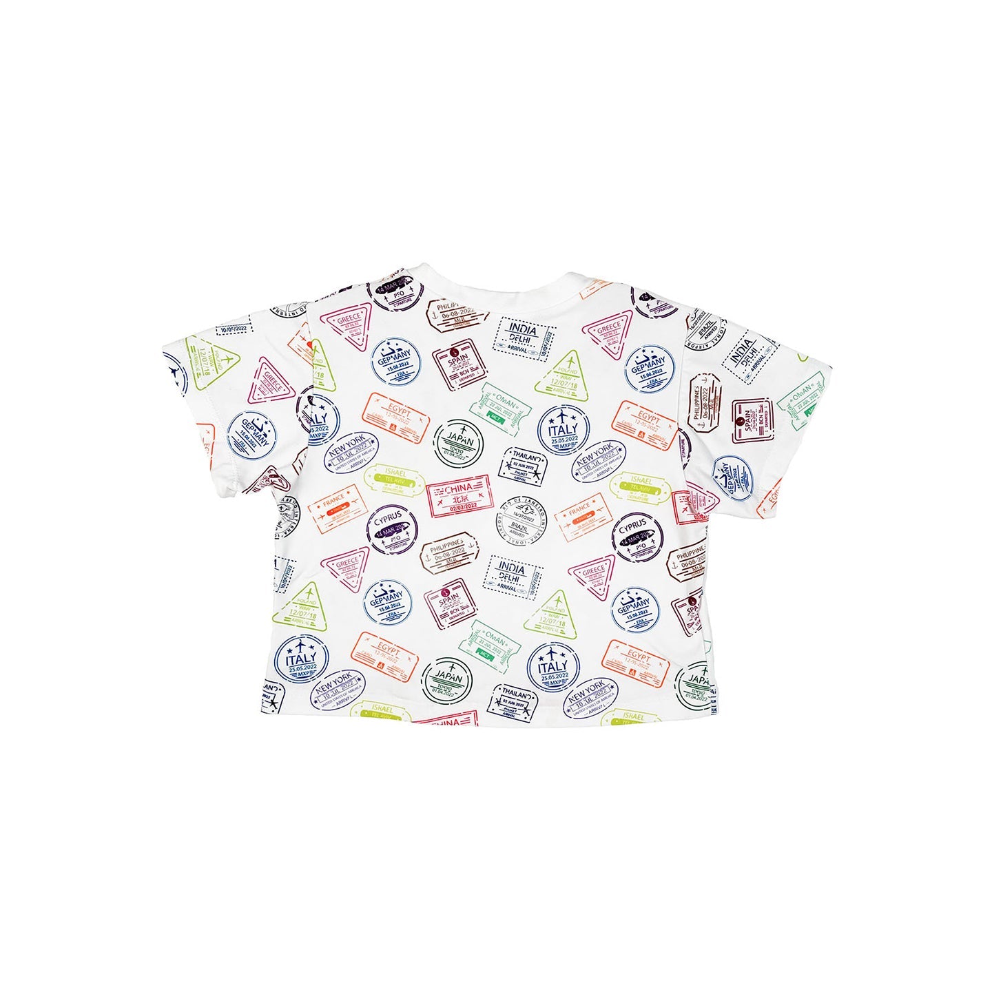 Girls Viaje Cropped T-Shirt with Vibrant Multicultural Prints – Mixed Up Clothing