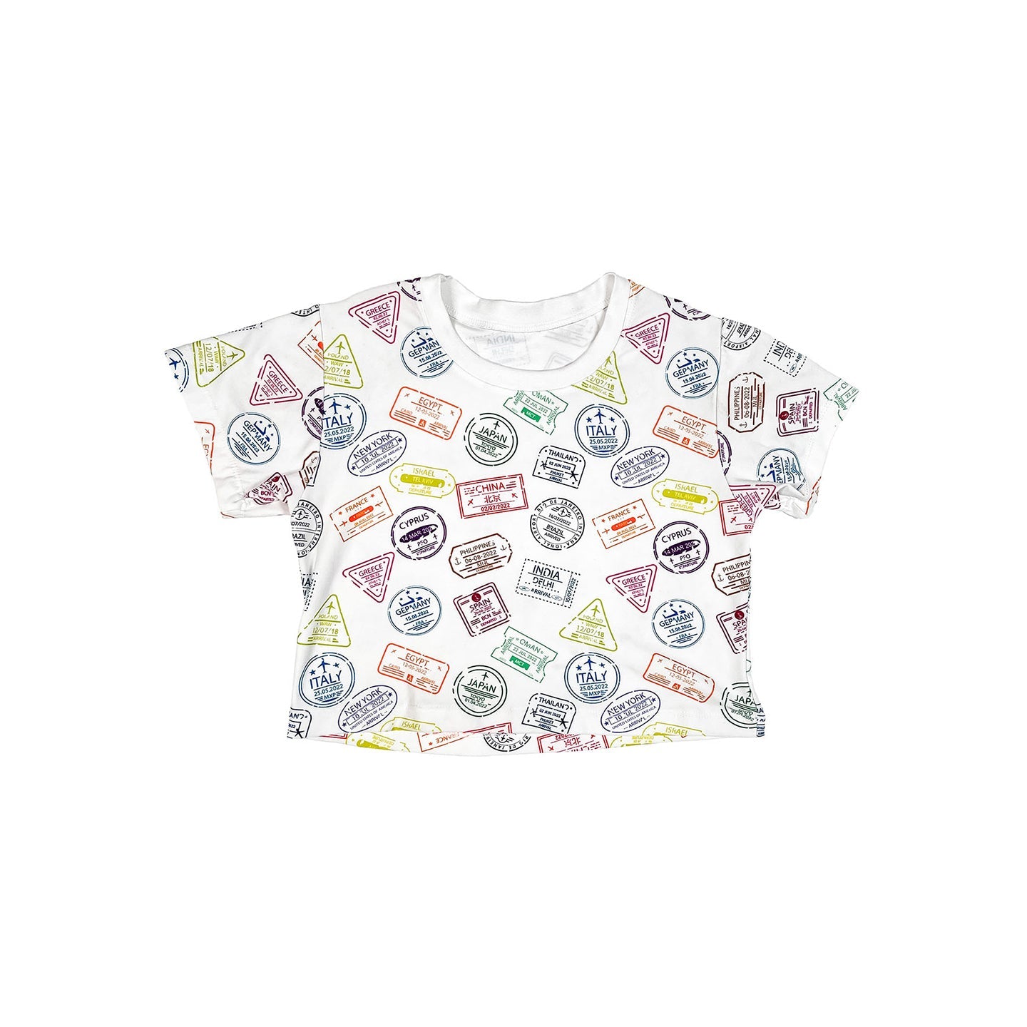 Girls Viaje Cropped T-Shirt with Vibrant Multicultural Prints – Mixed Up Clothing