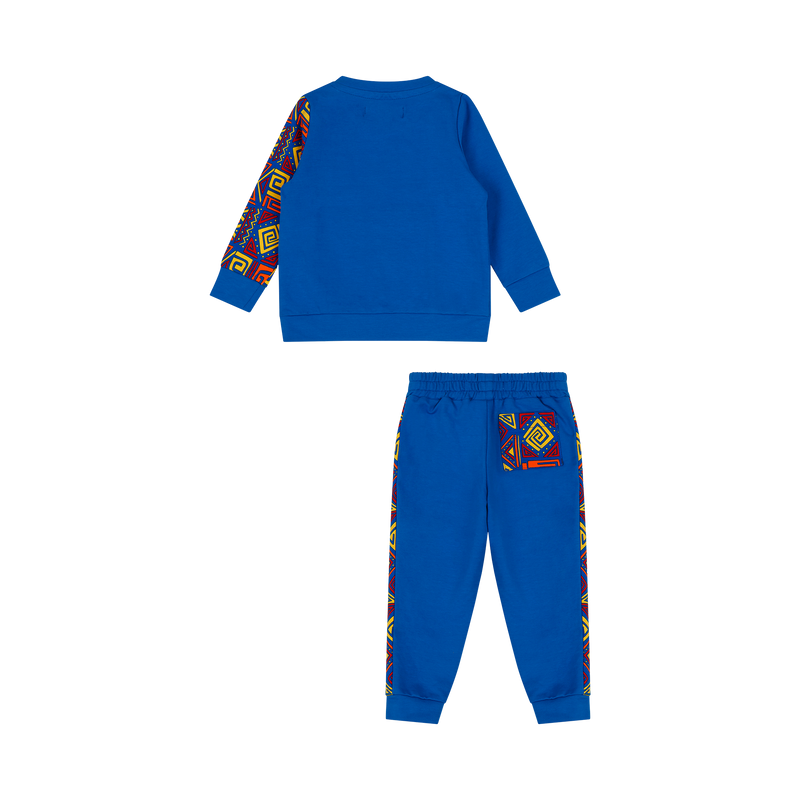 Infant Crewneck Sweatshirt and Jogger Pants Set - Blue Multicolor