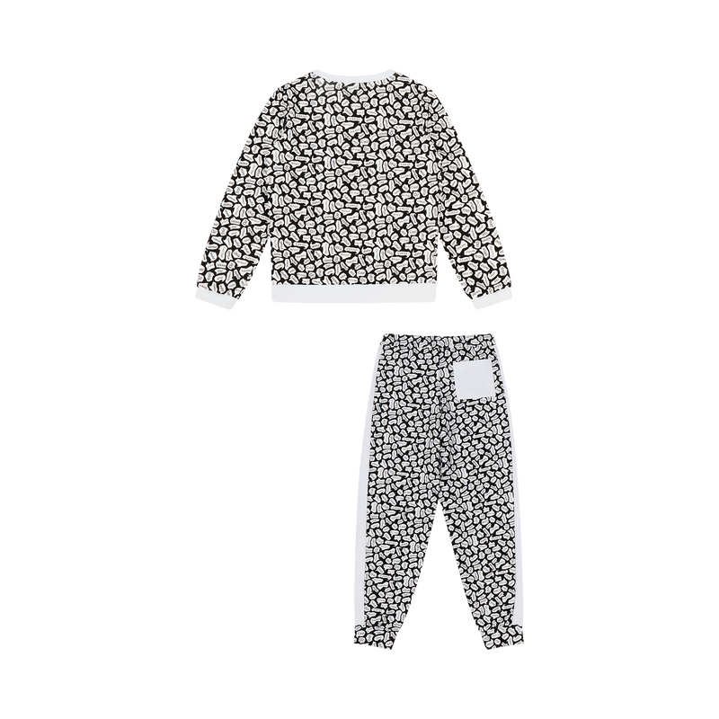 Kids Crewneck Sweatshirt and Jogger Pants Set - Black/White-Hello