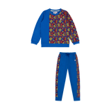 Boys Crewneck Sweatshirt and Jogger Pants Set - Blue Multicolor