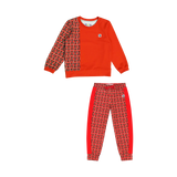 Boys Crewneck Sweatshirt and Jogger Pants Set - Red Multicolor