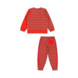 Boys Crewneck Sweatshirt and Jogger Pants Set - Red Multicolor