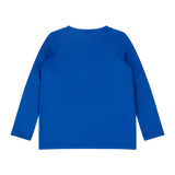 Boys Pocket Long-Sleeve Henley Shirt - Blue