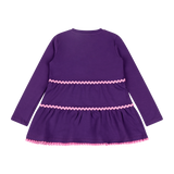 Girls Ruffle Hem Tiered Tunic and Legging Set - Purple Multicolor Stripe