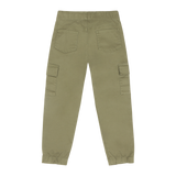 Boys Relaxed Fit Drawstring Cargo Jogger Pants - Olive