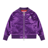 Girls Reversible Zip up Lightweight Bomber Jacket - Purple Multicolor Stripe
