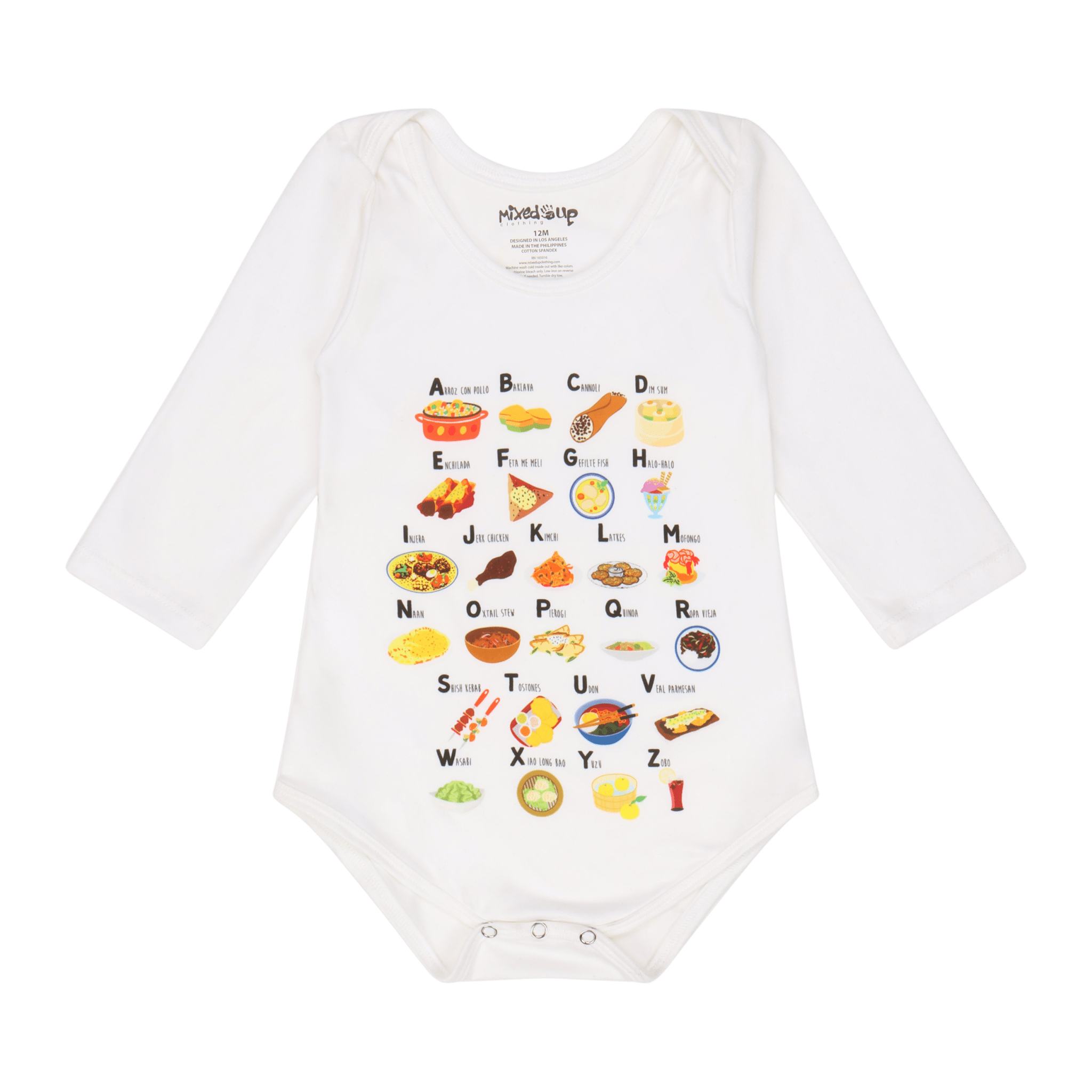 Alphabet Long Sleeve Bodysuit | Multicultural Kids Clothing - Mixed Up Clothing