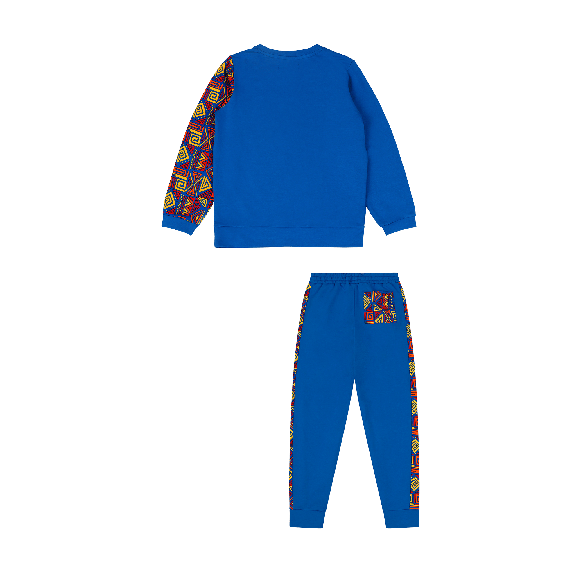 Boys Crewneck Sweatshirt and Jogger Pants Set - Blue Multicolor | Multicultural Kids Clothing - Mixed Up Clothing