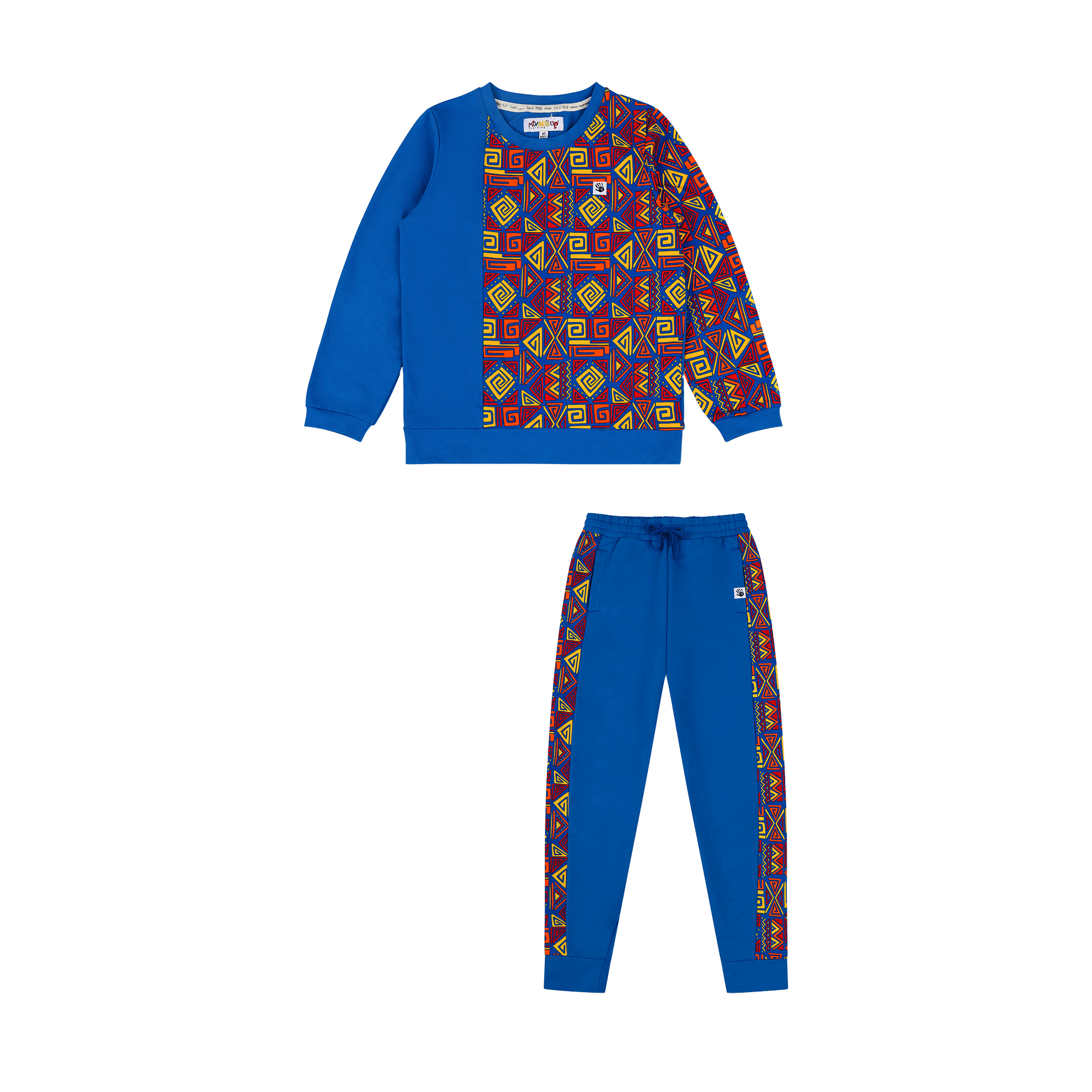 Boys Crewneck Sweatshirt and Jogger Pants Set - Blue Multicolor | Multicultural Kids Clothing - Mixed Up Clothing