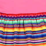 Girls Long Sleeve Ruffle Trim Dress - Pink Multicolor Stripes | Multicultural Kids Clothing - Mixed Up Clothing