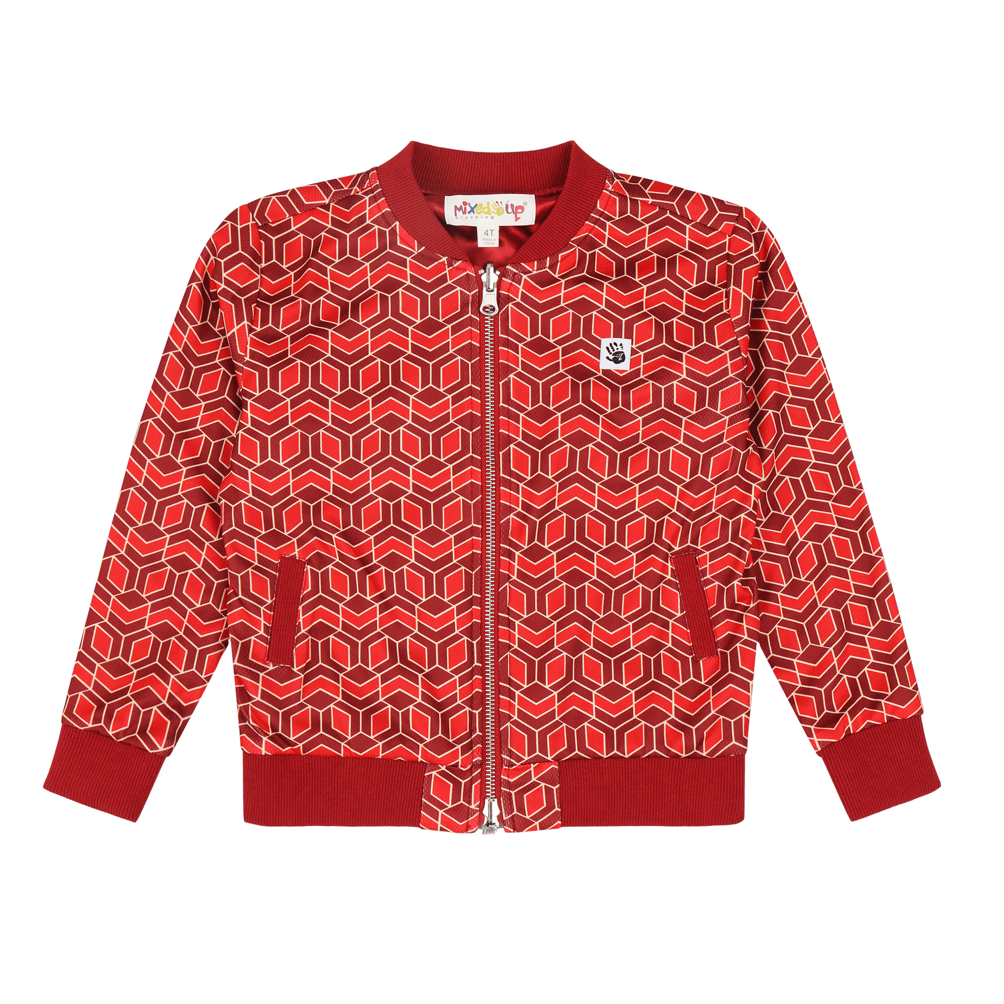 Girls Reversible Zip up Lightweight Bomber Jacket - Red Multicolor | Multicultural Kids Clothing - Mixed Up Clothing