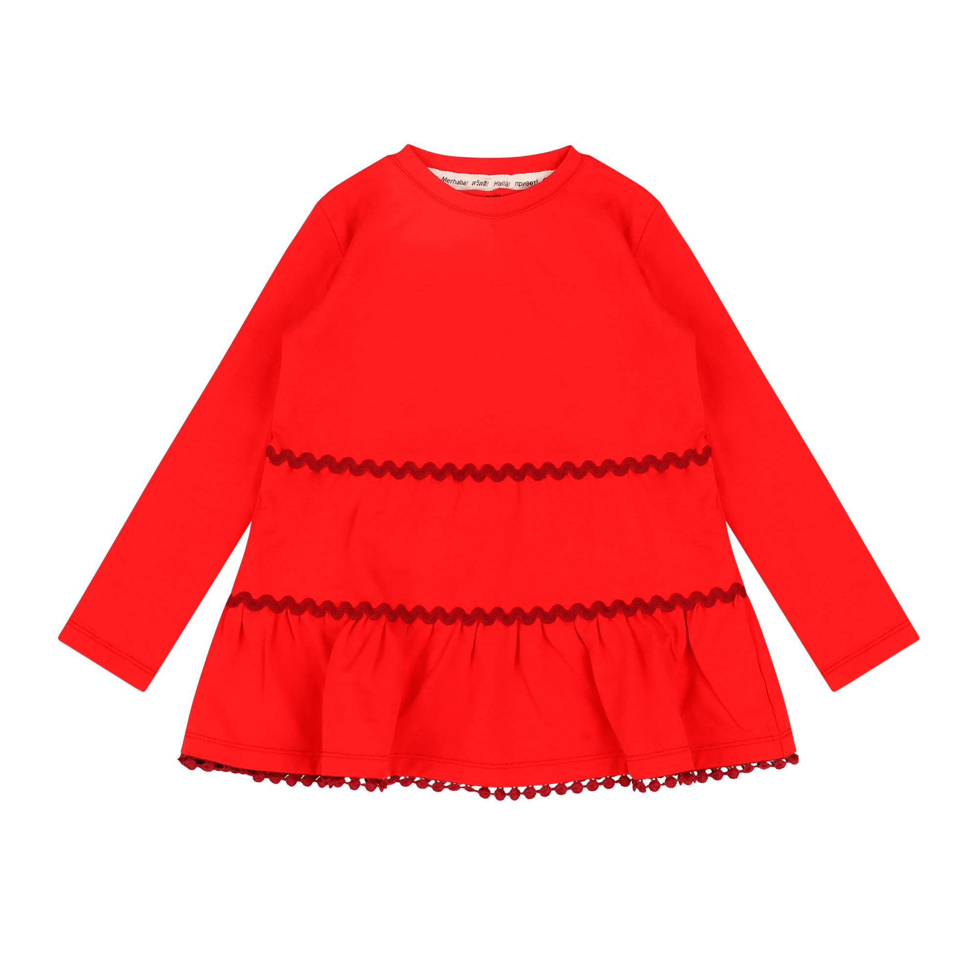 Girls Ruffle Hem Tiered Tunic and Legging Set - Red Multicolor | Multicultural Kids Clothing - Mixed Up Clothing