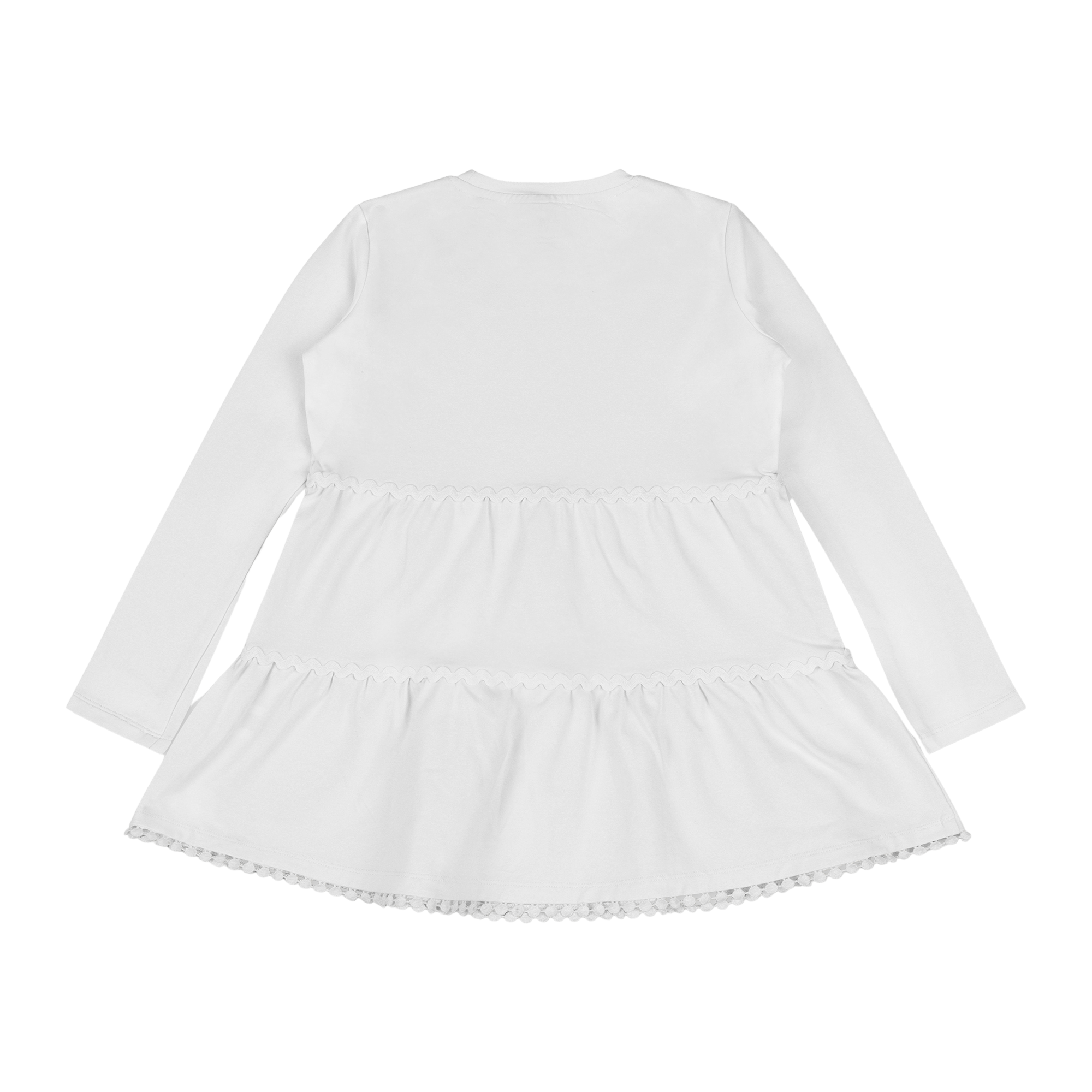Girls Ruffle Hem Tiered Tunic and Legging Set - White/Black/Hello | Multicultural Kids Clothing - Mixed Up Clothing