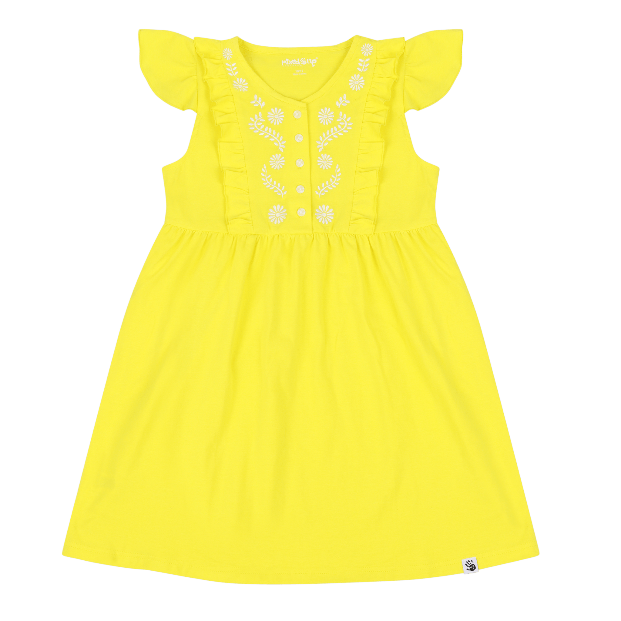 Mariposa Flutter Sleeve Girls Dress Blazing Yellow Summer Wear Mariposa Flutter Sleeve Girls Dress Blazing Yellow Summer Wear