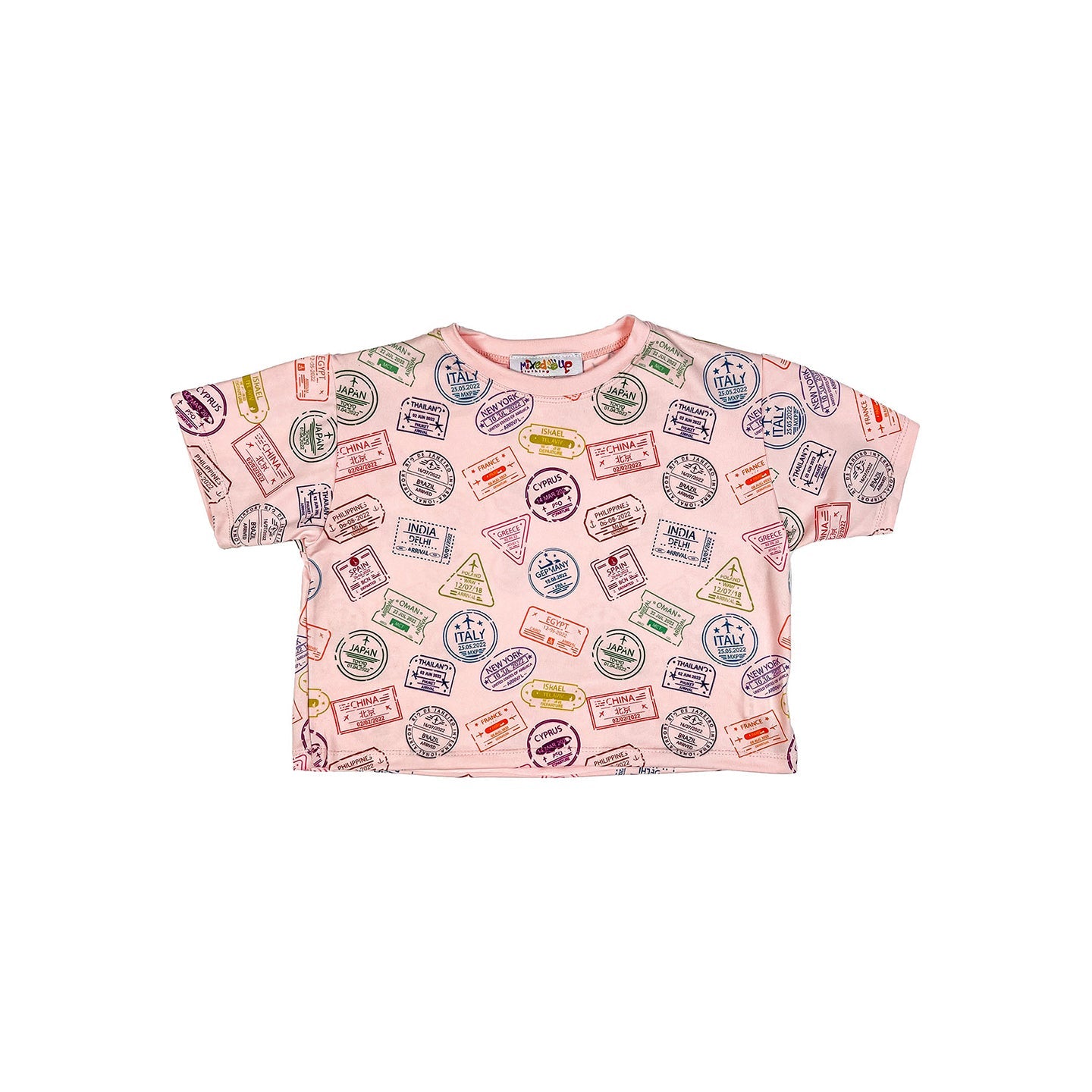 Girls Viaje Cropped T-Shirt with Vibrant Multicultural Prints – Mixed Up Clothing