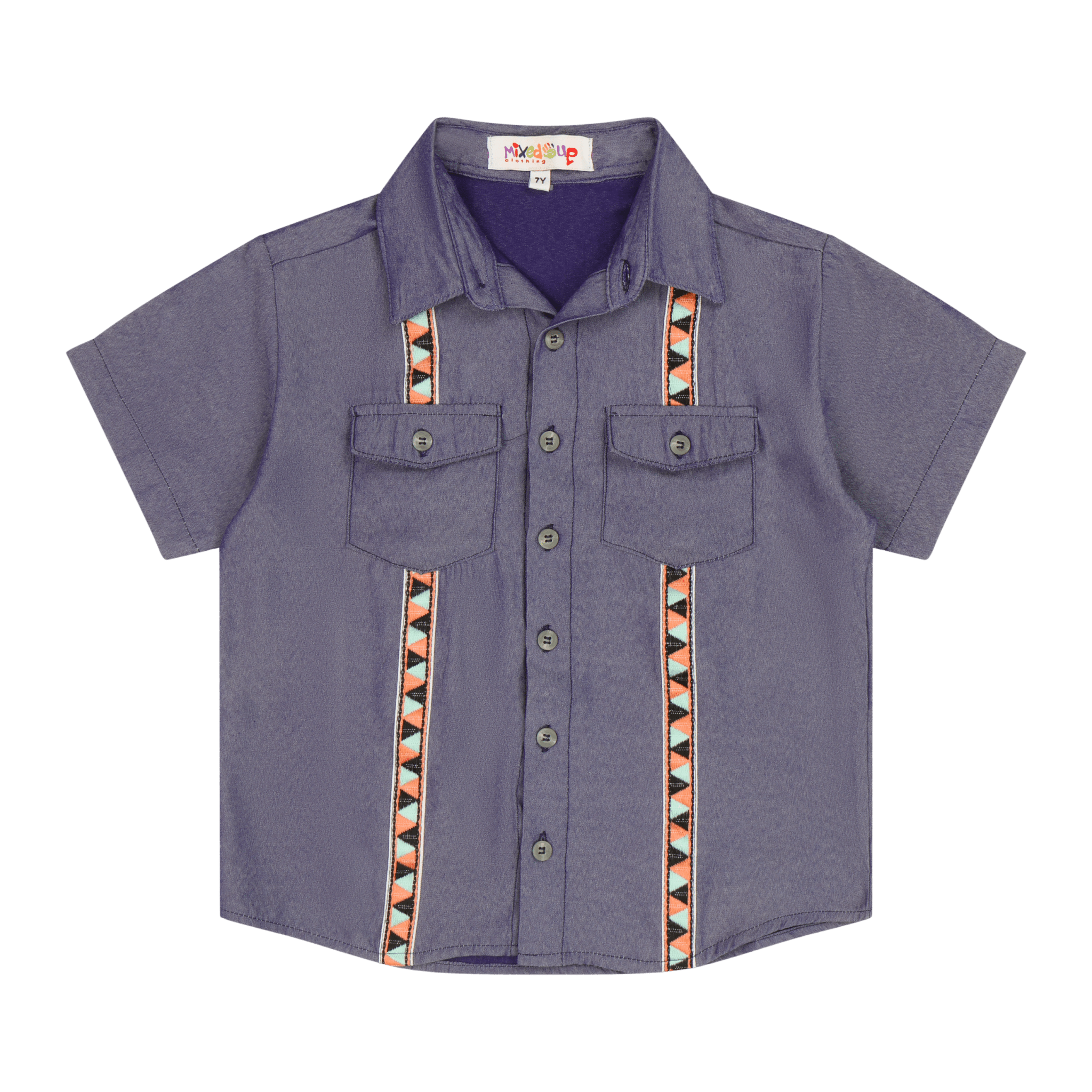 Hemd Short Sleeve Button Down Shirt | Multicultural Kids Clothing - Mixed Up Clothing