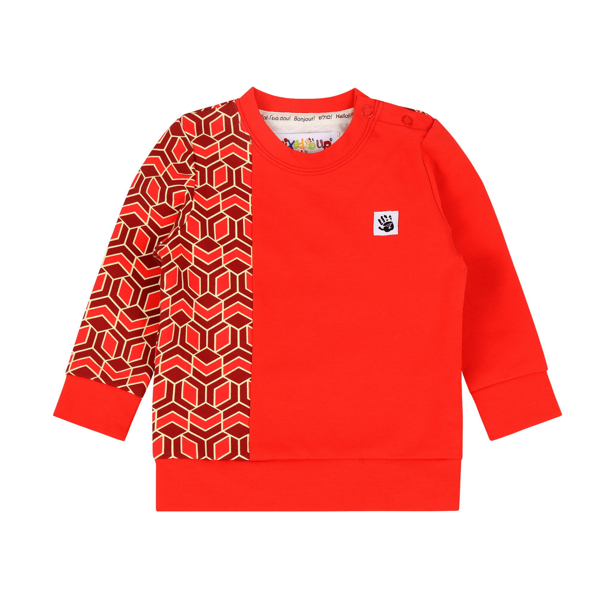 Infant Crewneck Sweatshirt and Jogger Pants Set - Red Multicolor | Multicultural Kids Clothing - Mixed Up Clothing