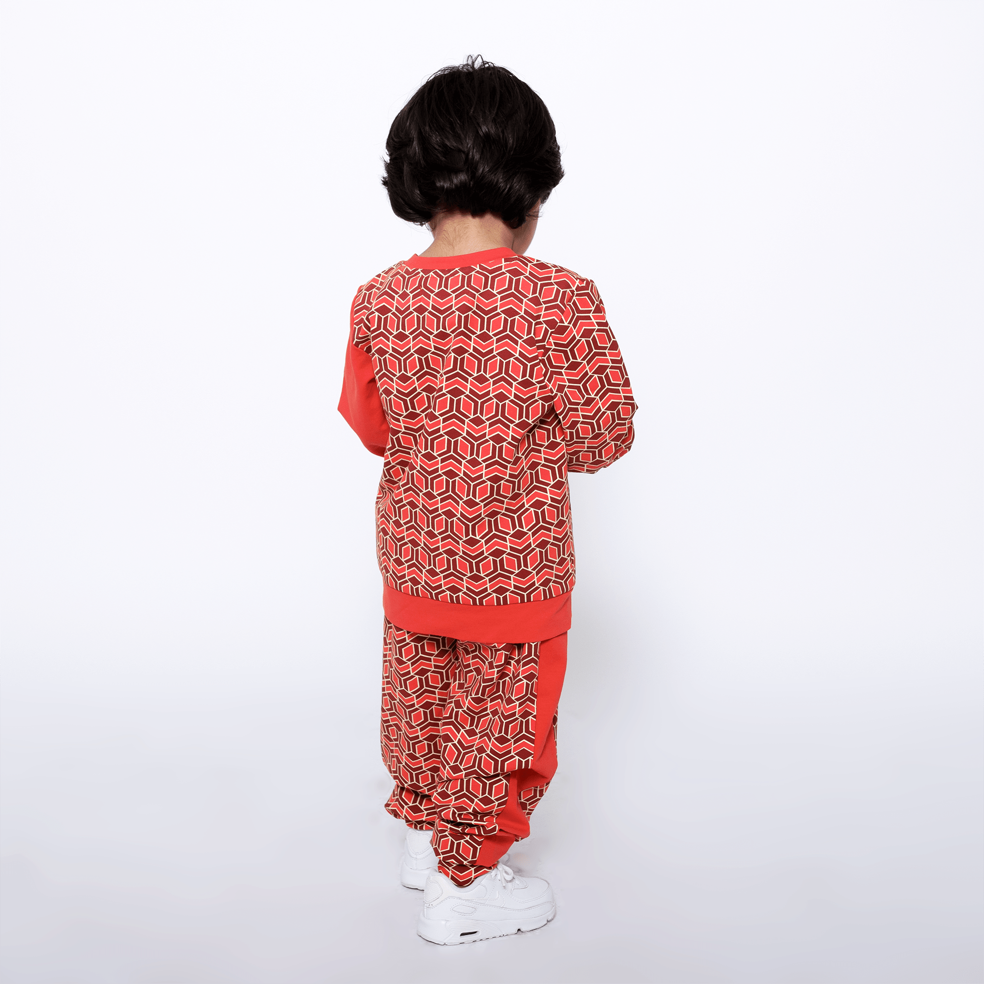 Infant Crewneck Sweatshirt and Jogger Pants Set - Red Multicolor | Multicultural Kids Clothing - Mixed Up Clothing