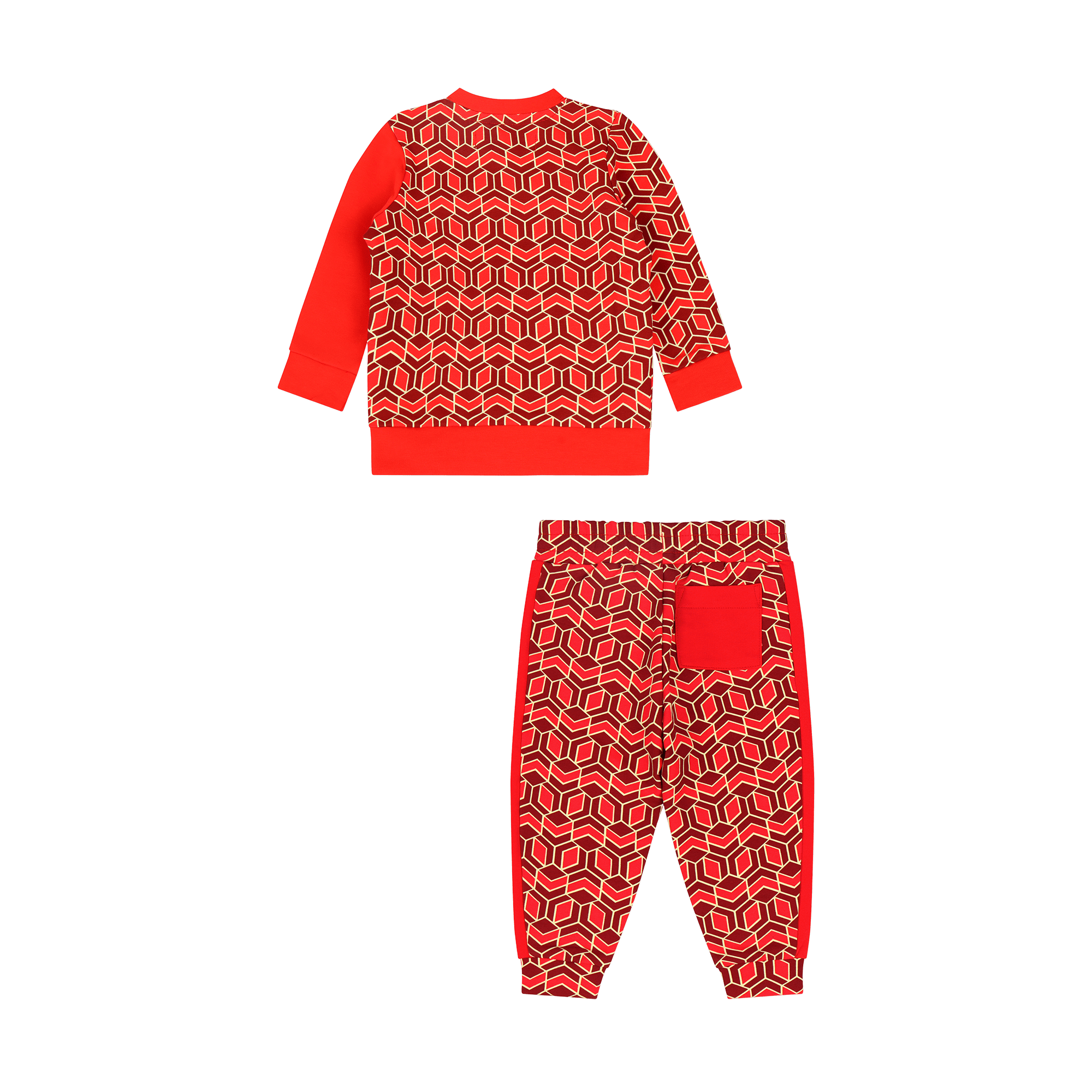Infant Crewneck Sweatshirt and Jogger Pants Set - Red Multicolor | Multicultural Kids Clothing - Mixed Up Clothing