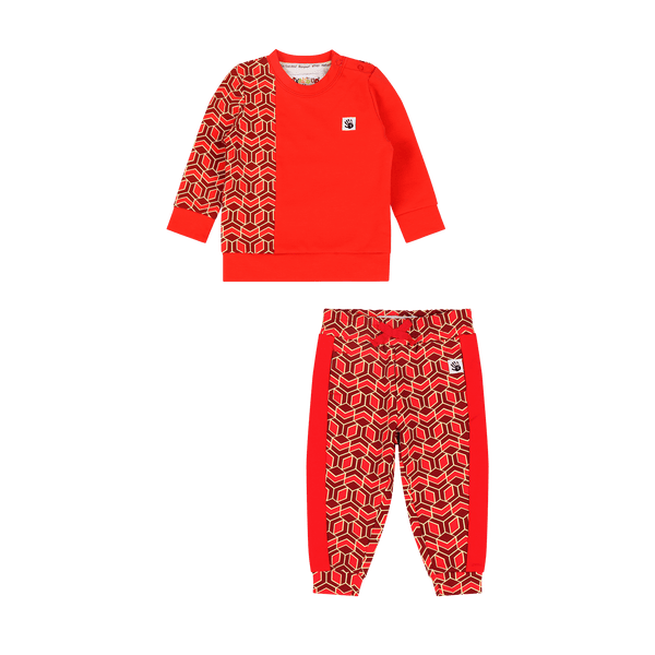 Infant Crewneck Sweatshirt and Jogger Pants Set - Red Multicolor | Multicultural Kids Clothing - Mixed Up Clothing