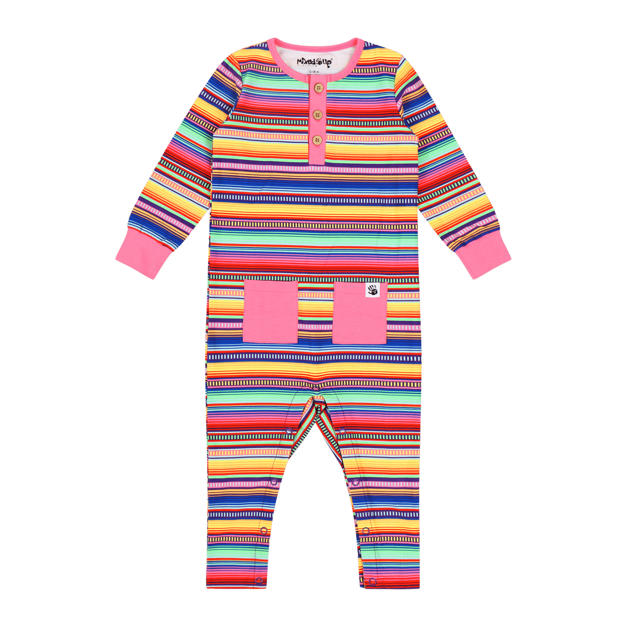 Infant Jumpsuit Romper - Multicolor Stripe | Multicultural Kids Clothing - Mixed Up Clothing