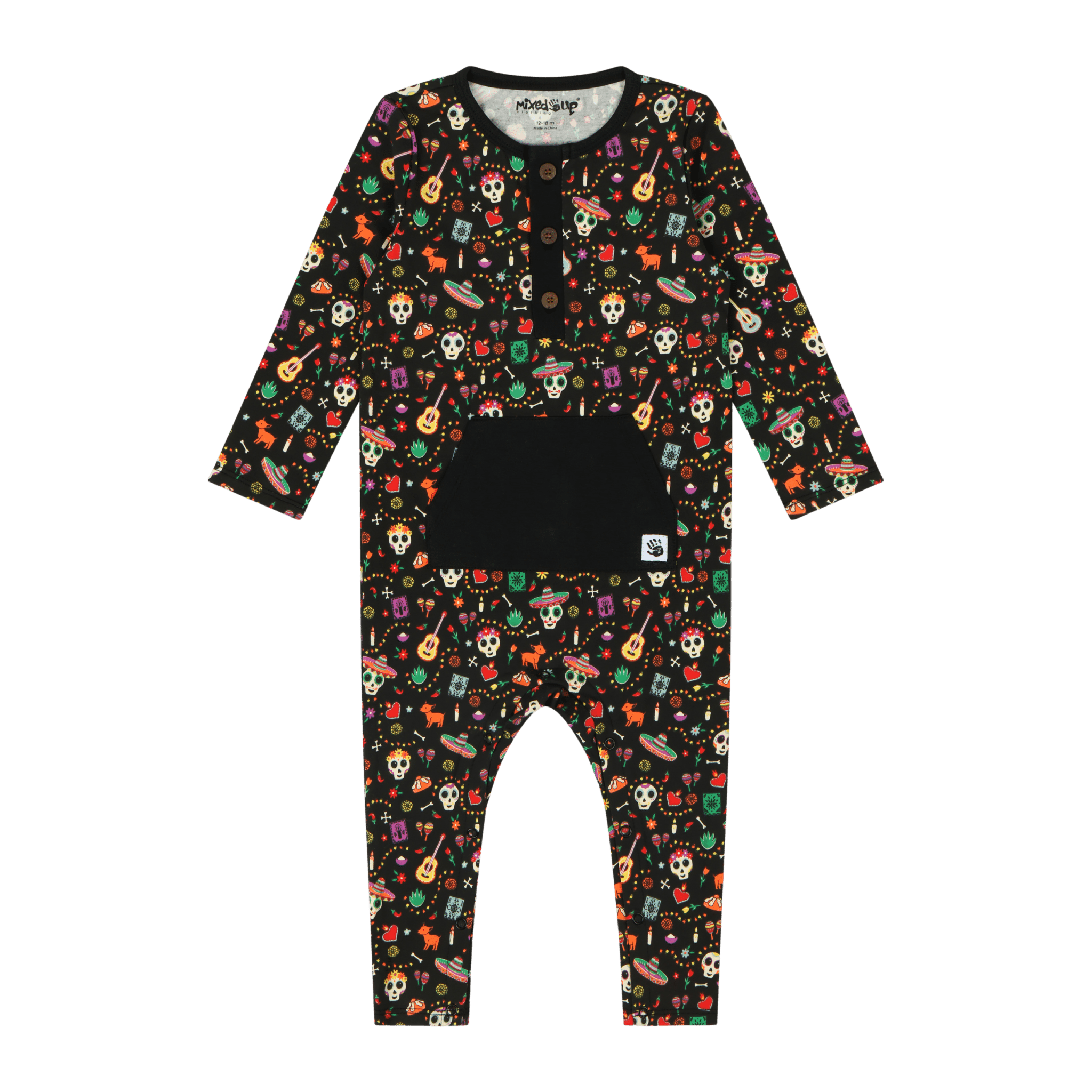 Kangaroo Pocket Romper – Día de los Muertos - Mixed Up Clothing