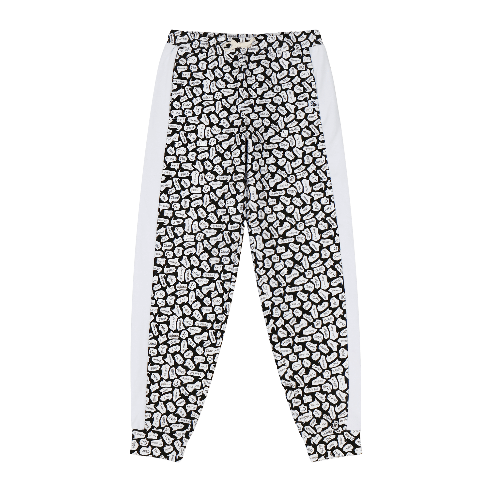 Kids Crewneck Sweatshirt and Jogger Pants Set - Black/White - Hello | Multicultural Kids Clothing - Mixed Up Clothing