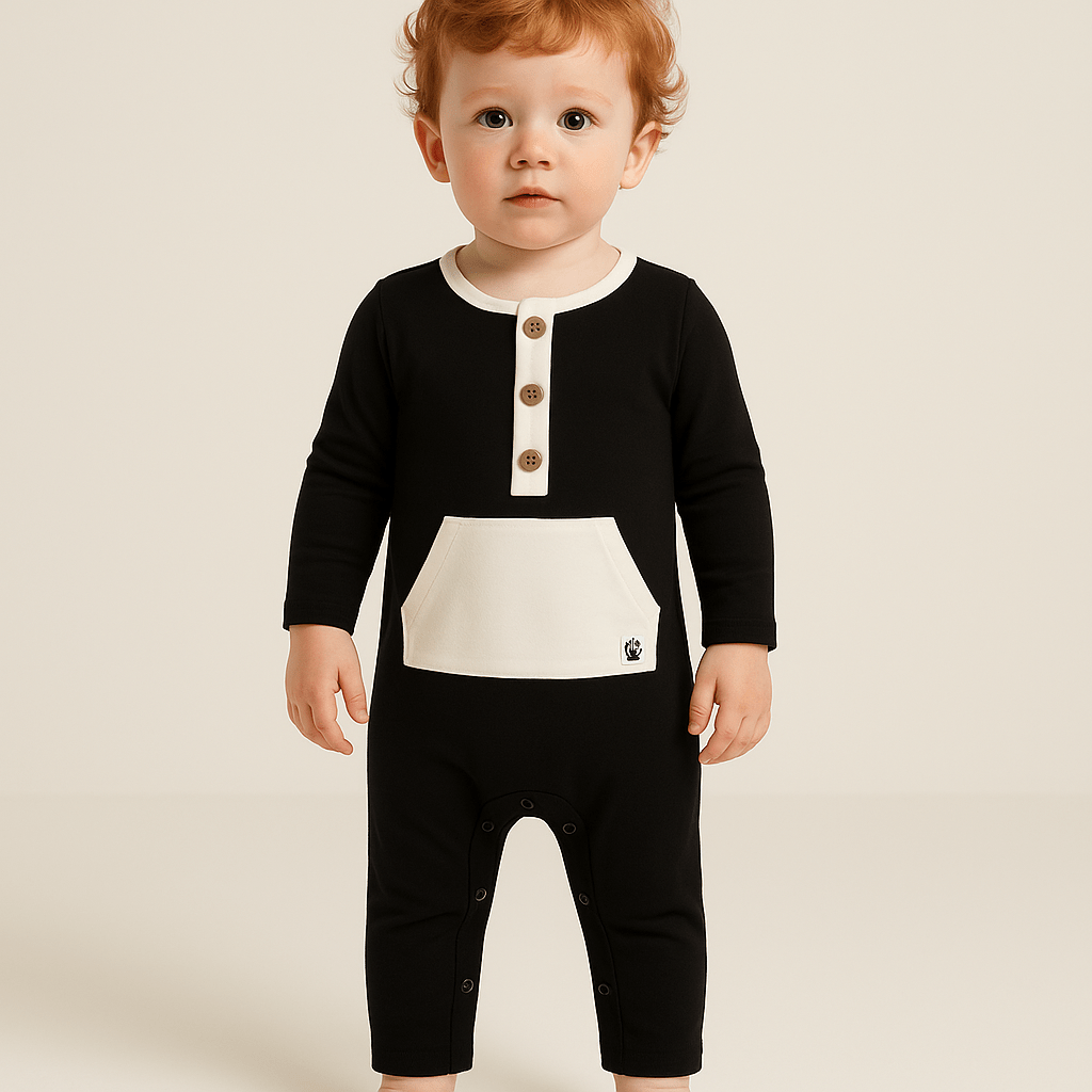 UNO Romper – Black & White Baby One - Piece Inspired by Latin American Card Game - Mixed Up Clothing