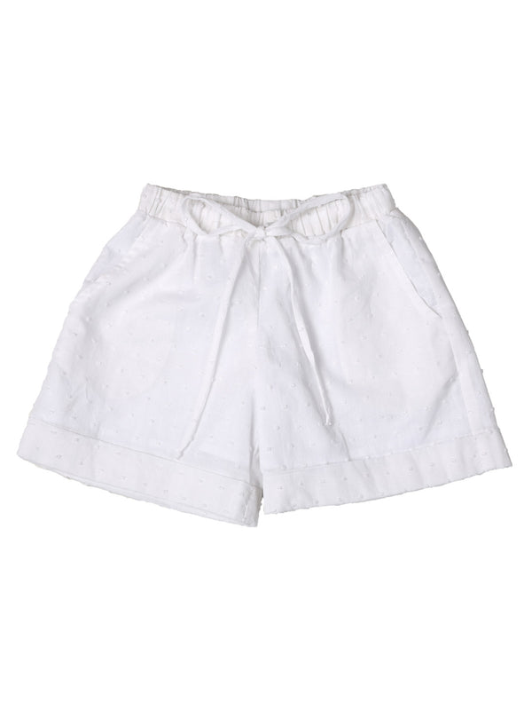 Girl Shorts - White Swiss Dots